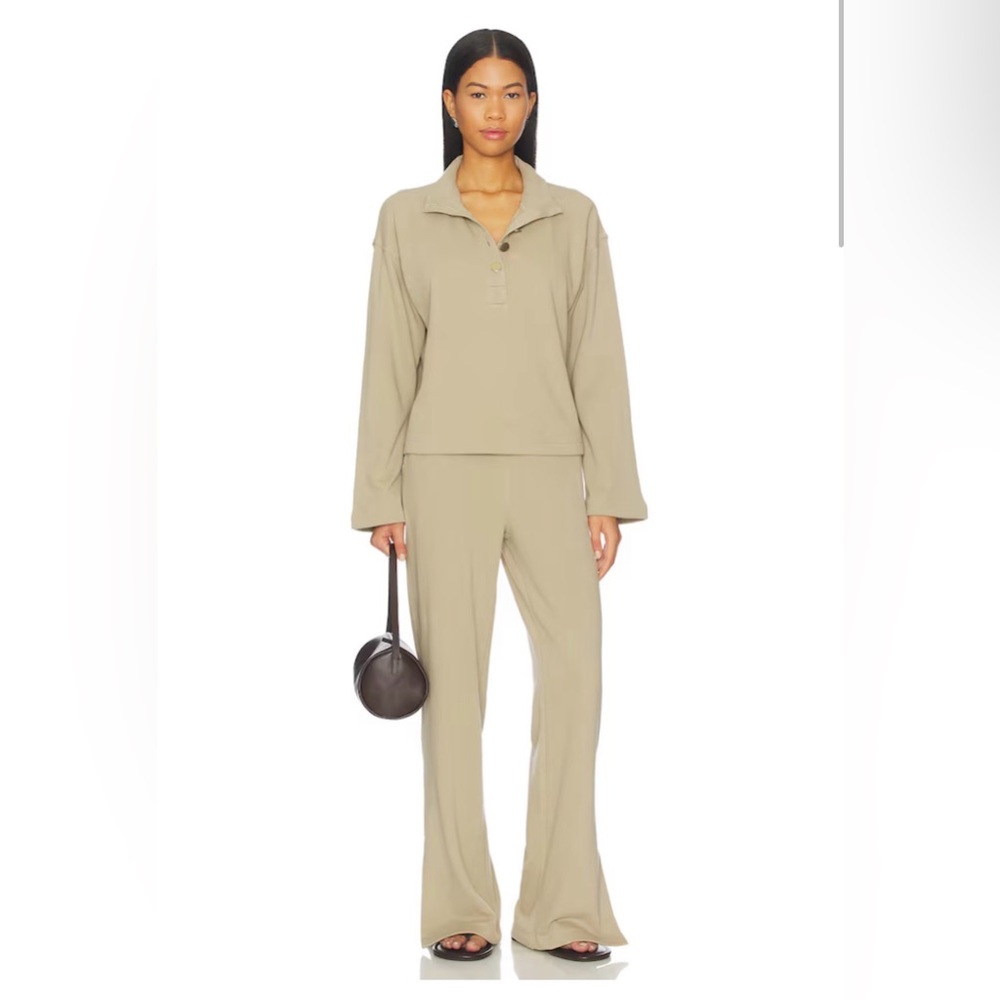 Nation LTD- Wide-Leg Split Hem Pull-On Pants in Light Beige - Picture 11 of 12